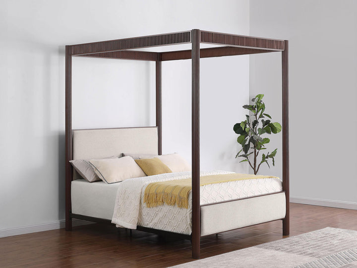 Coaster Furniture 360331Q Zimmerlee 89-inch Metal Queen Canopy Bed Rust Brown