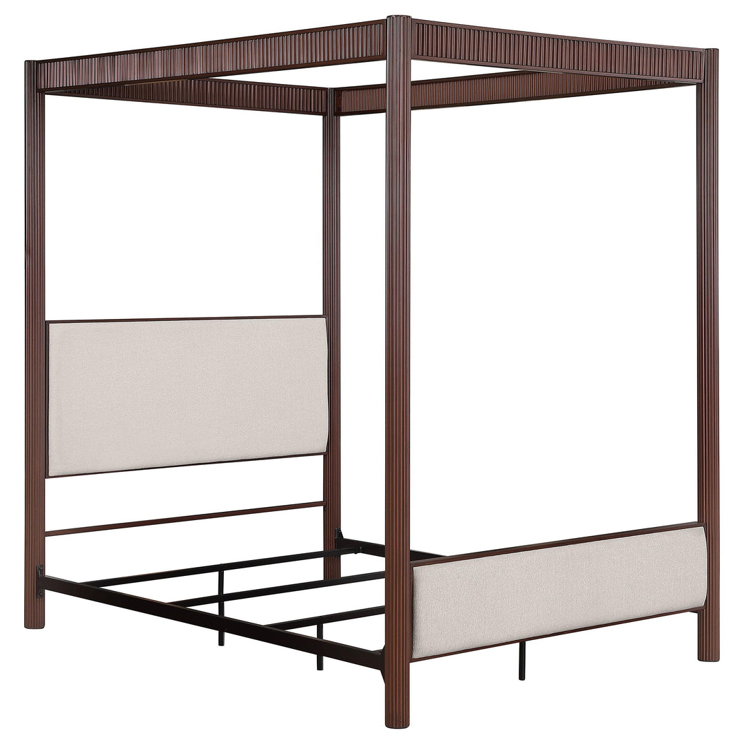 Coaster Furniture 360331Q Zimmerlee 89-inch Metal Queen Canopy Bed Rust Brown