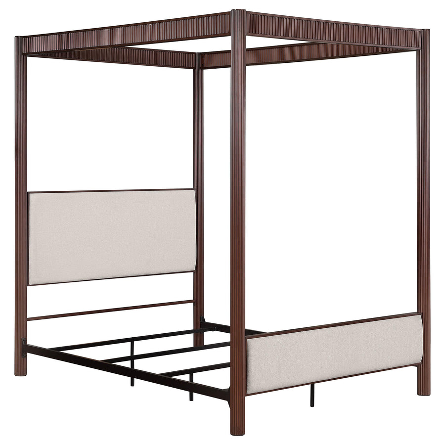 Coaster Furniture 360331Q Zimmerlee 89-inch Metal Queen Canopy Bed Rust Brown