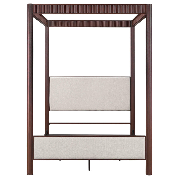 Coaster Furniture 360331Q Zimmerlee 89-inch Metal Queen Canopy Bed Rust Brown