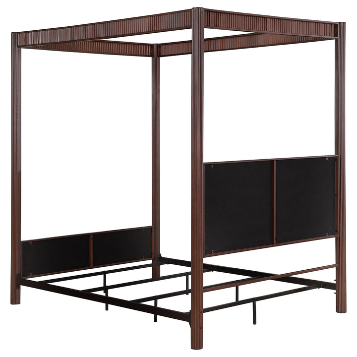 Coaster Furniture 360331Q Zimmerlee 89-inch Metal Queen Canopy Bed Rust Brown