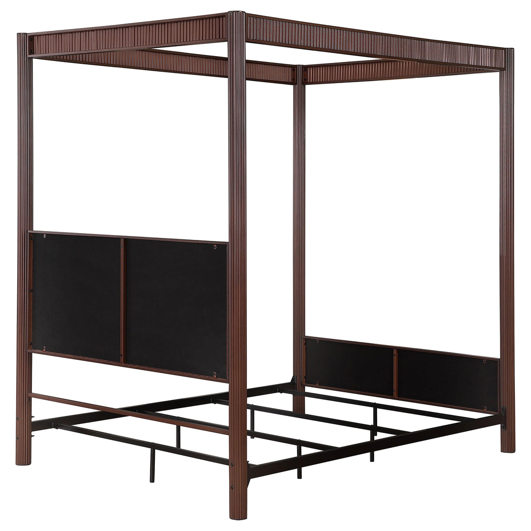 Coaster Furniture 360331Q Zimmerlee 89-inch Metal Queen Canopy Bed Rust Brown