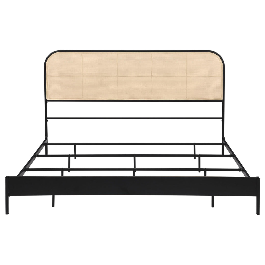 Coaster Furniture 360351KE Amherst Radio Weave Rattan Metal Eastern King Bed Black