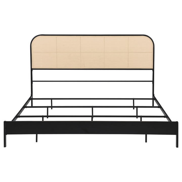 Coaster Furniture 360351KE Amherst Radio Weave Rattan Metal Eastern King Bed Black