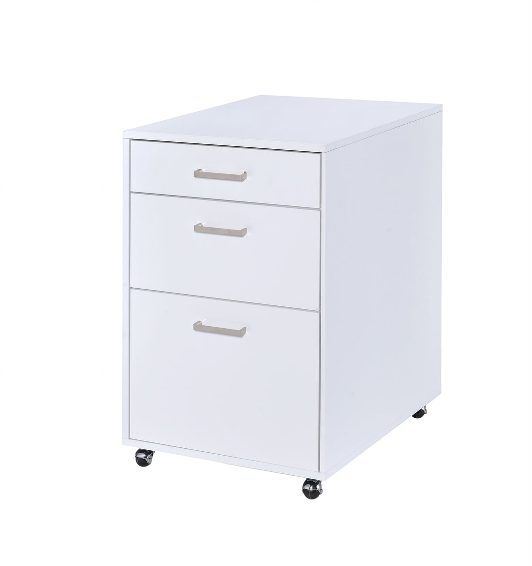 Coleen - High Gloss File Cabinet - White / Chrome