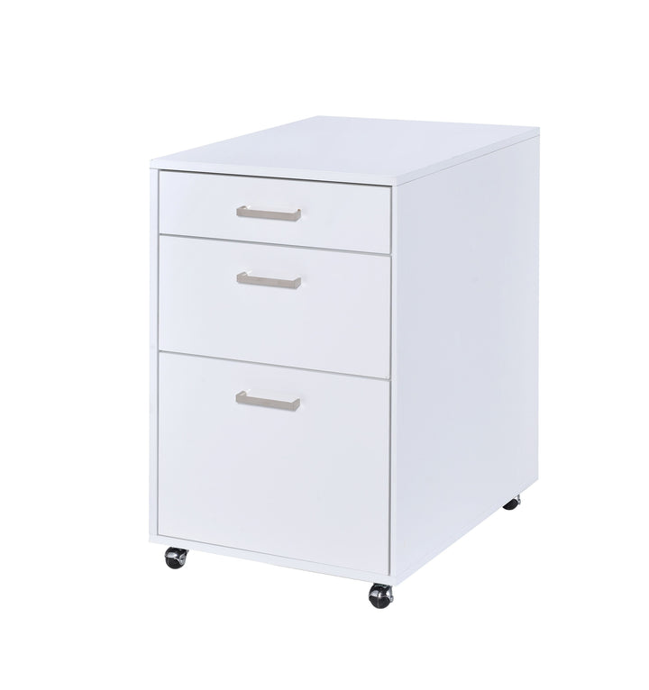 Coleen - High Gloss File Cabinet - White / Chrome
