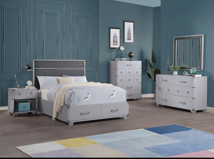 Orchest Nightstand in Gray Finish - lifestyle
