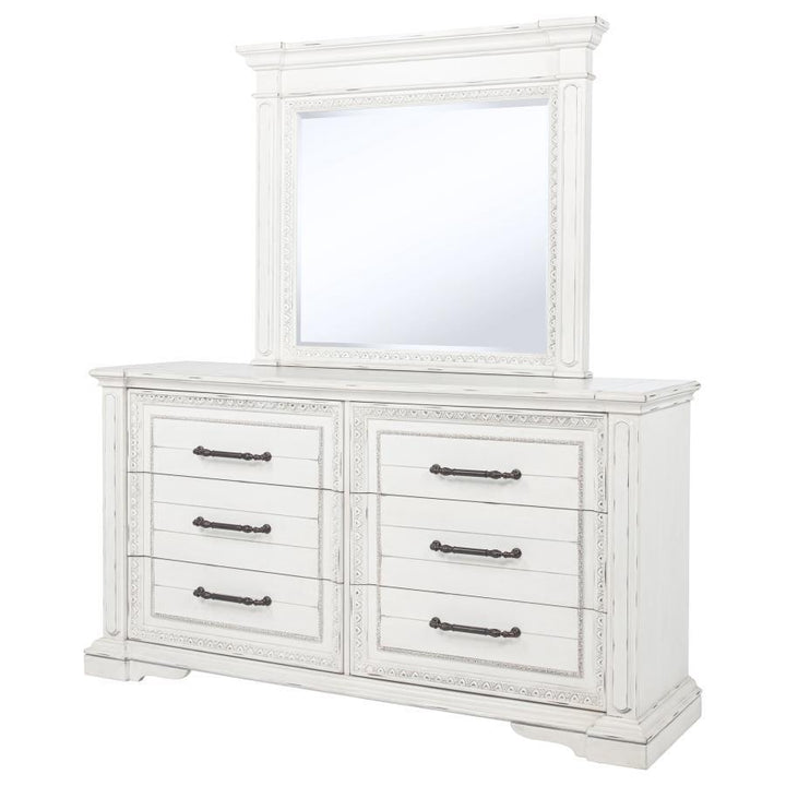 Mckinney - 6-Drawer Bedroom Dresser With Mirror - Vintage White