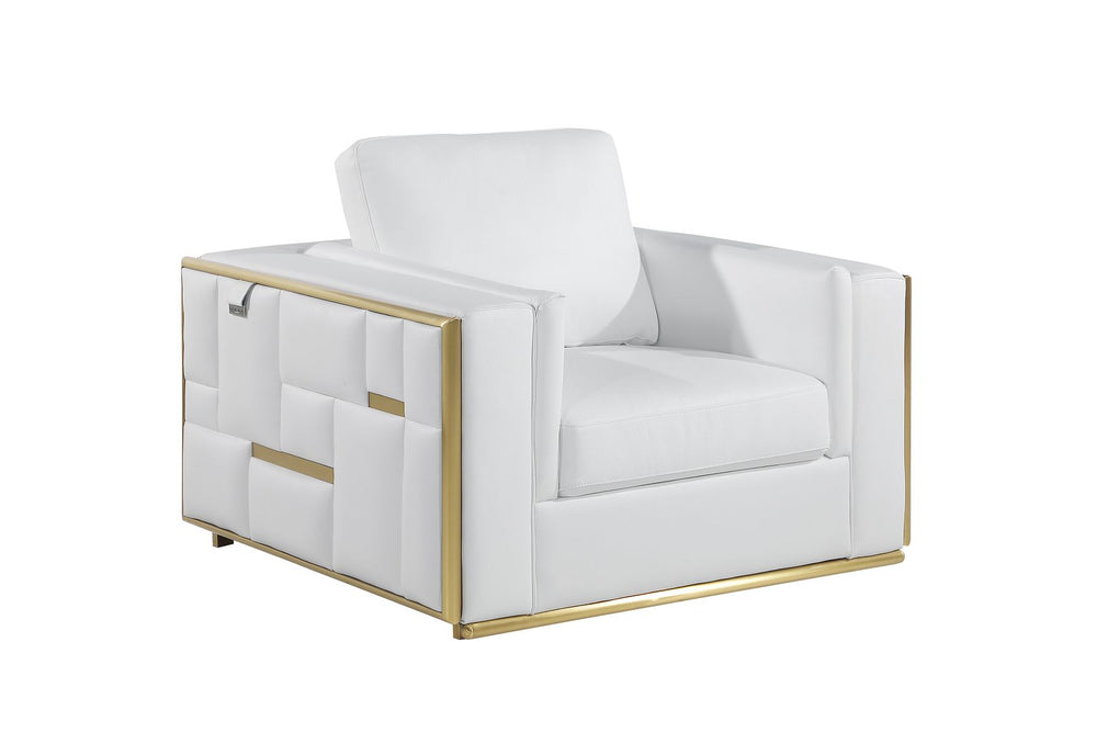 DivanItalia 1130 Chair in Top-Grain Italian Leather - White