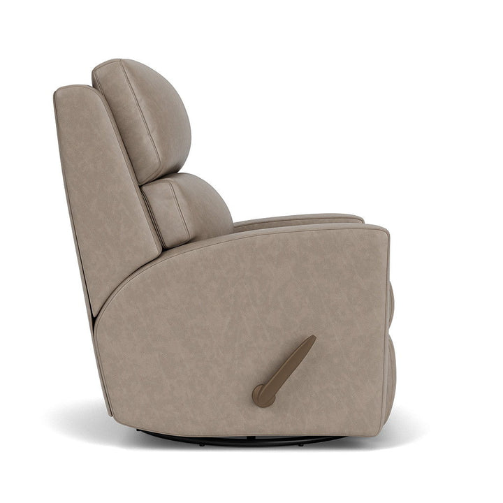 Catalina Leather Swivel Gliding Recliner Gray