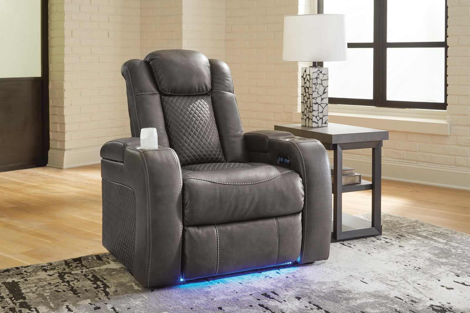 Fyne-Dyme Power Recliner - Dark Gray (2)