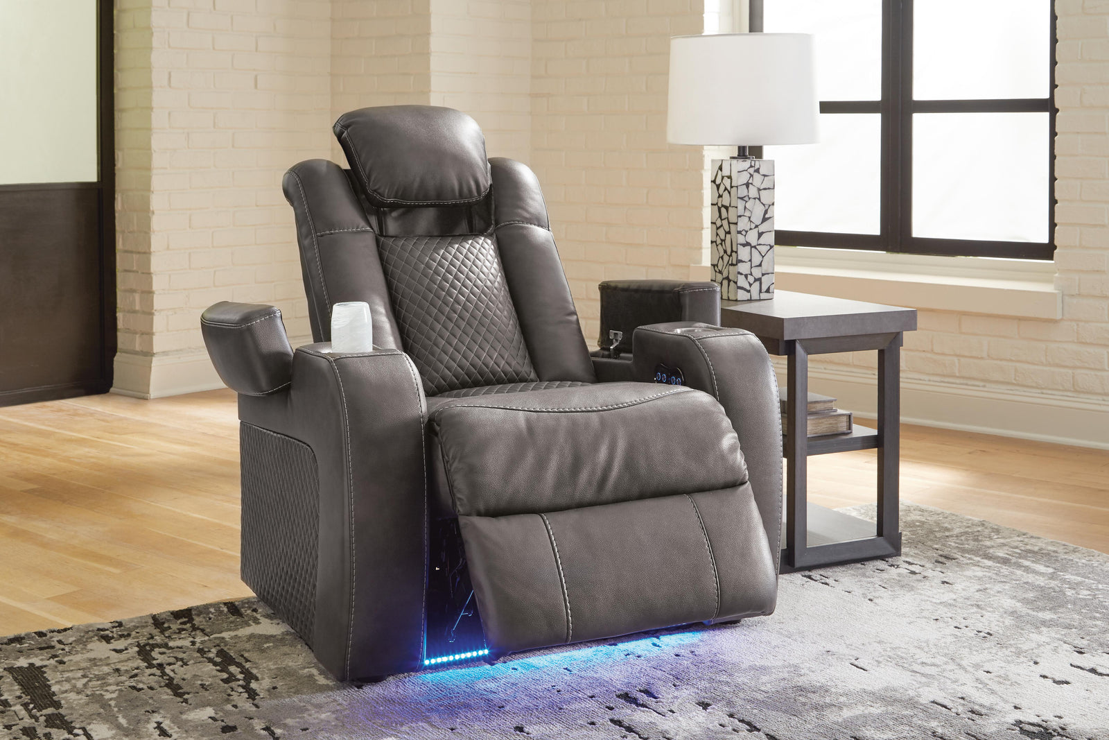 Fyne-Dyme Power Recliner - Dark Gray (7)