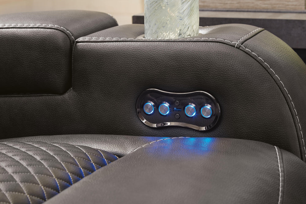 Fyne-Dyme Power Reclining Sofa - Dark Gray (13)