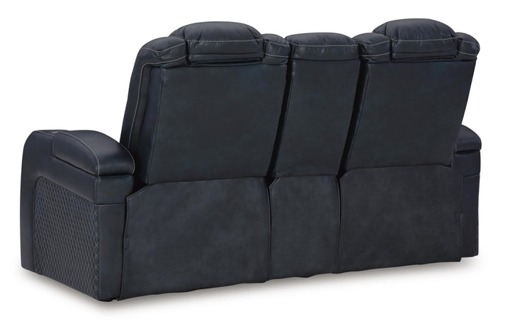 Fyne-Dyme Power Reclining Loveseat with Console - Blue (7)
