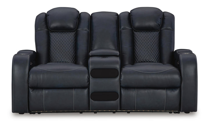 Fyne-Dyme Power Reclining Loveseat with Console - Blue (5)