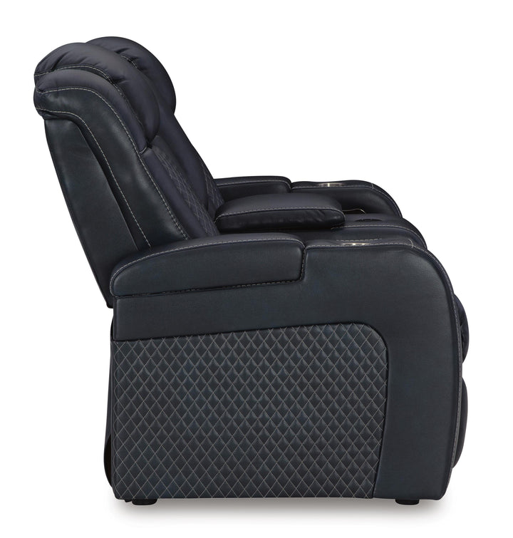 Fyne-Dyme Power Reclining Loveseat with Console - Blue (6)