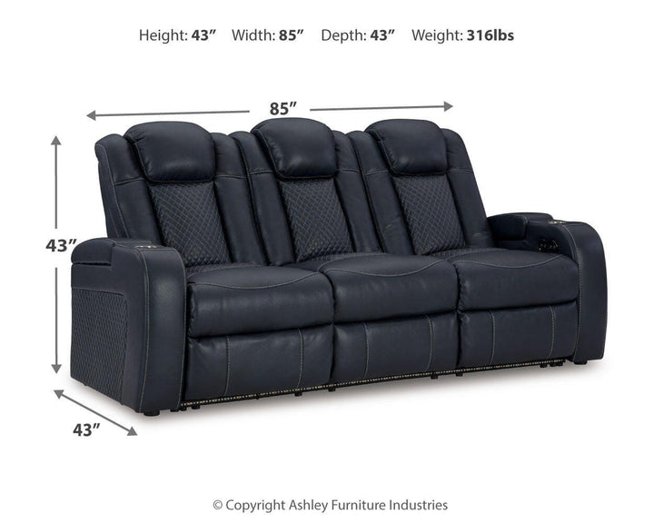 Fyne-Dyme Power Reclining Sofa - Blue (4)