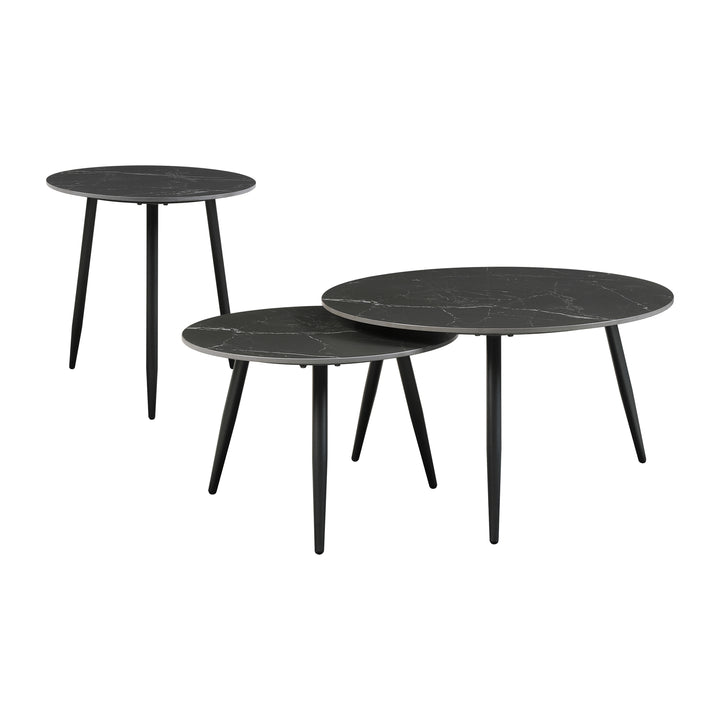 Alaina Black 3-Piece Pack Occasional Set