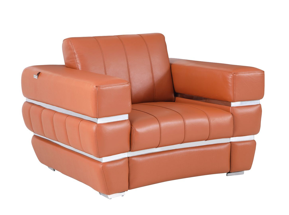 DivanItalia 904 Chair in Top-Grain Italian Leather - Camel