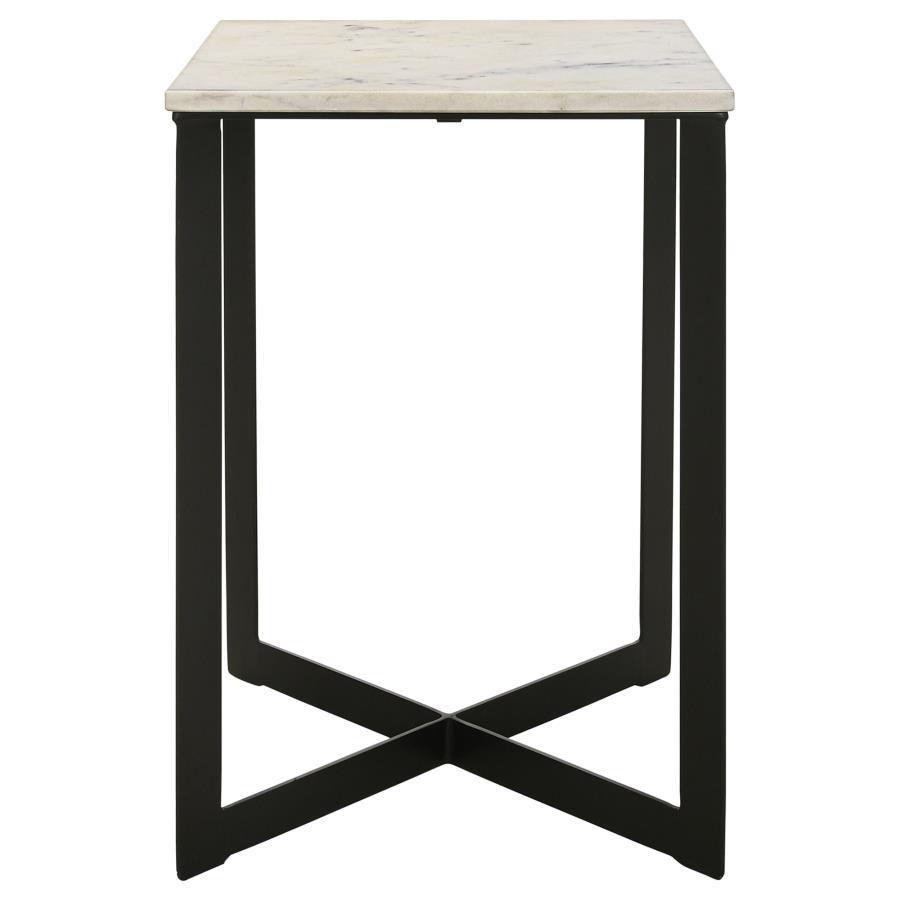Tobin - 2 Piece Marble Top Coffee And End Table Set - White