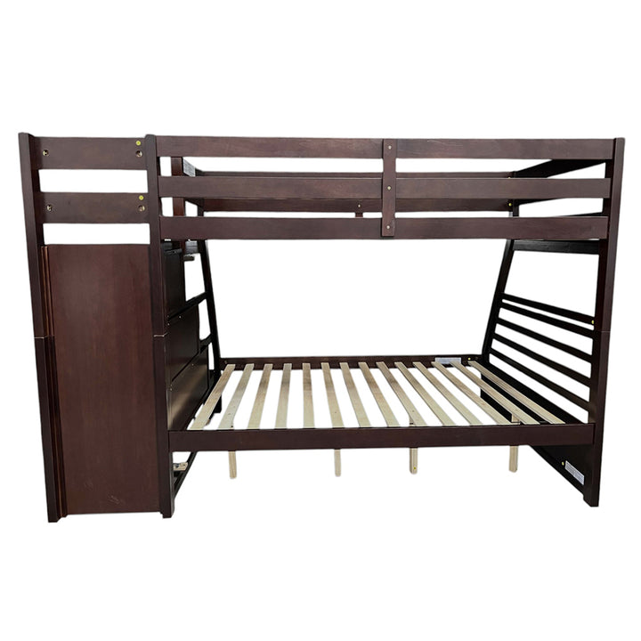 Jason Twin/Full Bunk Bed with Trundle &amp; Storage in Espresso