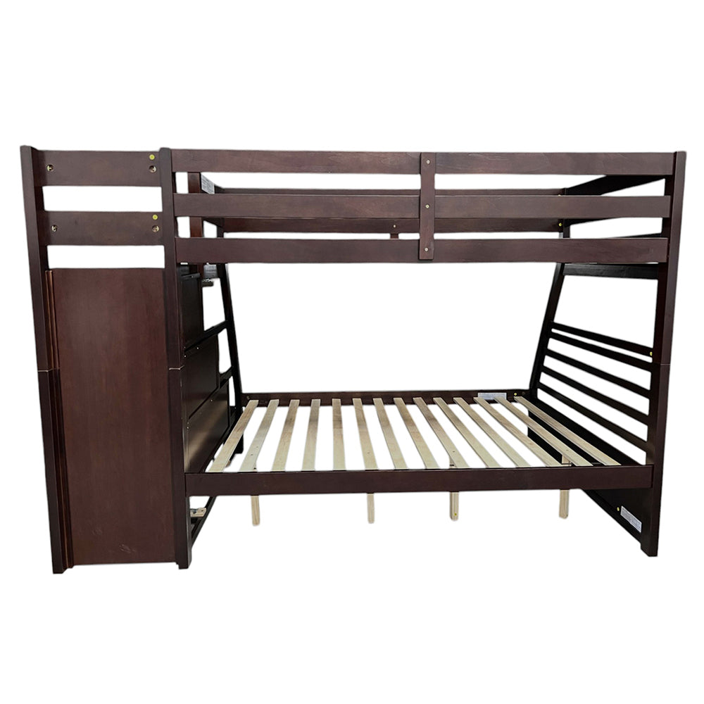 Jason Twin/Full Bunk Bed with Trundle & Storage in Espresso
