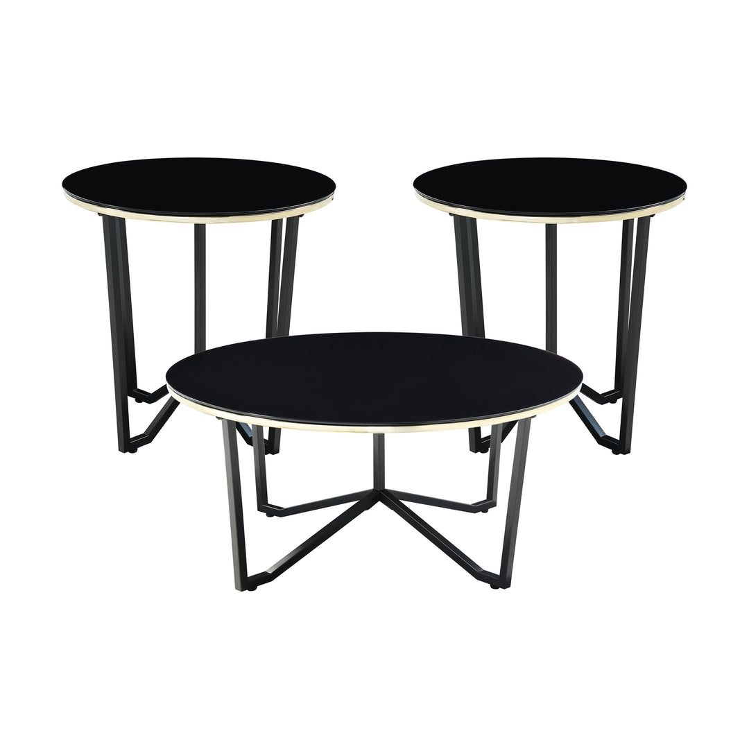 Amara Black 3-Piece Pack Occasional Set