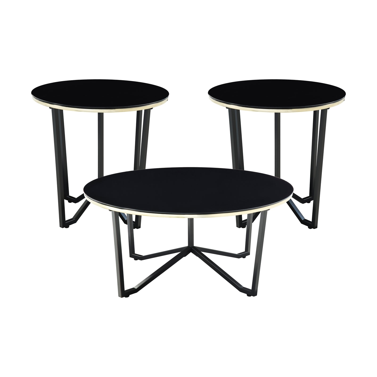 Amara Black 3-Piece Pack Occasional Set