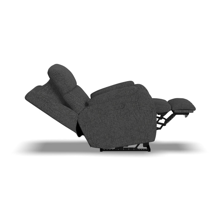 Strait Power Recliner With Power Headrest Gray