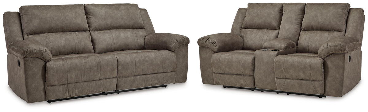 Laresview Reclining Sofa and Loveseat - Fossil (1)