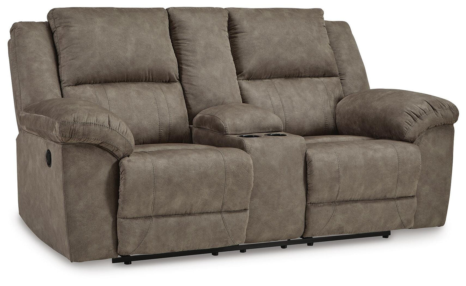 Laresview Reclining Loveseat with Console - Dark Brown (1)