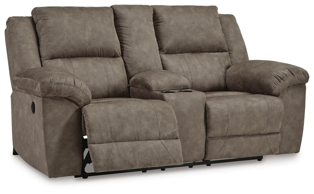 Laresview Reclining Loveseat with Console - Dark Brown (3)