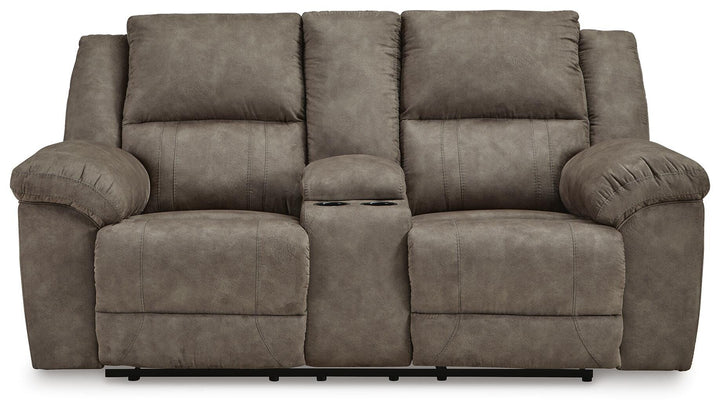 Laresview Reclining Loveseat with Console - Dark Brown (4)