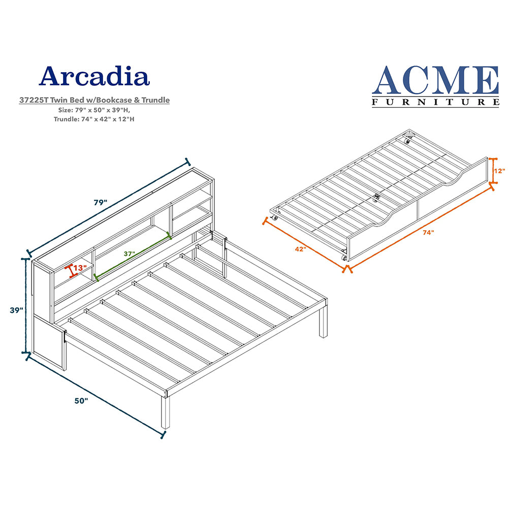 Renell Twin Bed with Trundle & Storage