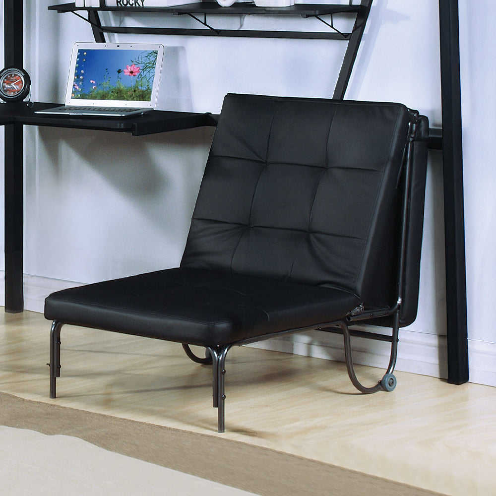Senon Adjustable Chair (Futon) in Silver & Black Finish