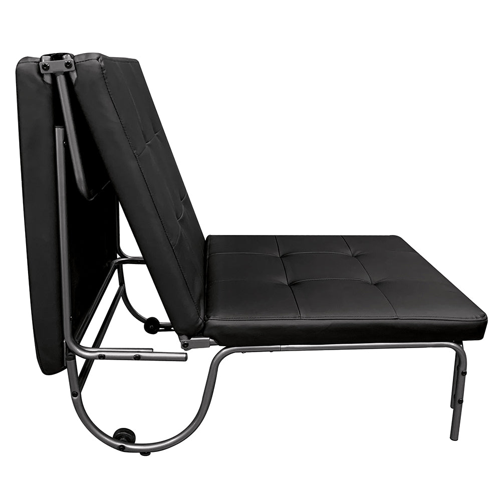 Senon Adjustable Chair (Futon) in Silver & Black Finish
