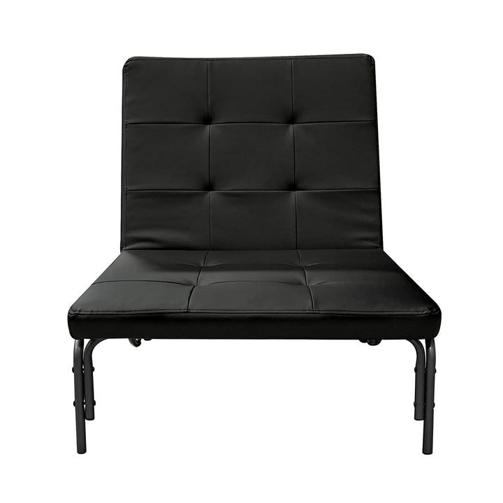 Senon Adjustable Chair (Futon) in Silver &amp; Black Finish