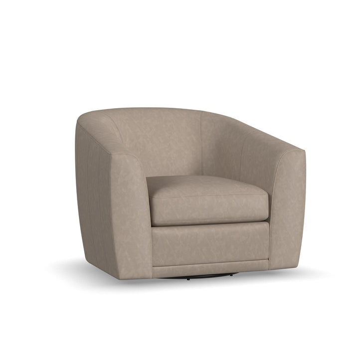 Jewel Fabric &amp; Leather Swivel Chair