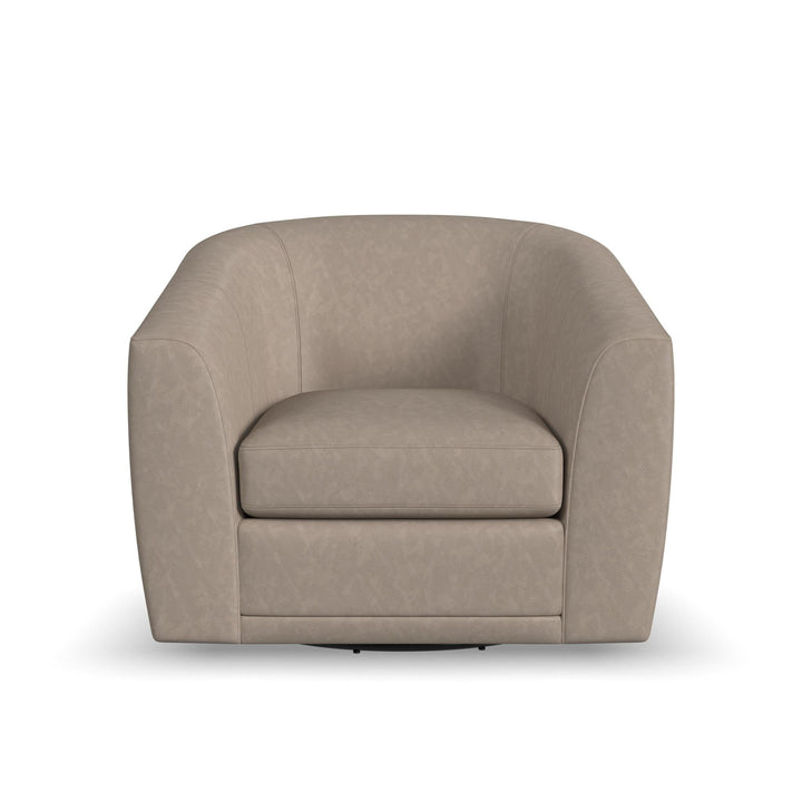 Jewel Fabric &amp; Leather Swivel Chair