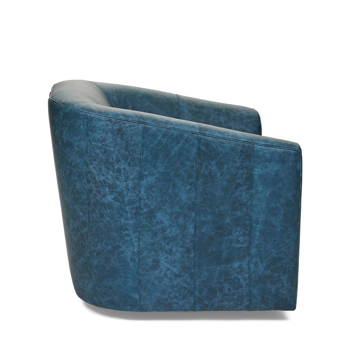 Jewel Fabric &amp; Leather Swivel Chair