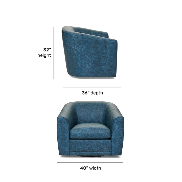 Jewel Fabric &amp; Leather Swivel Chair
