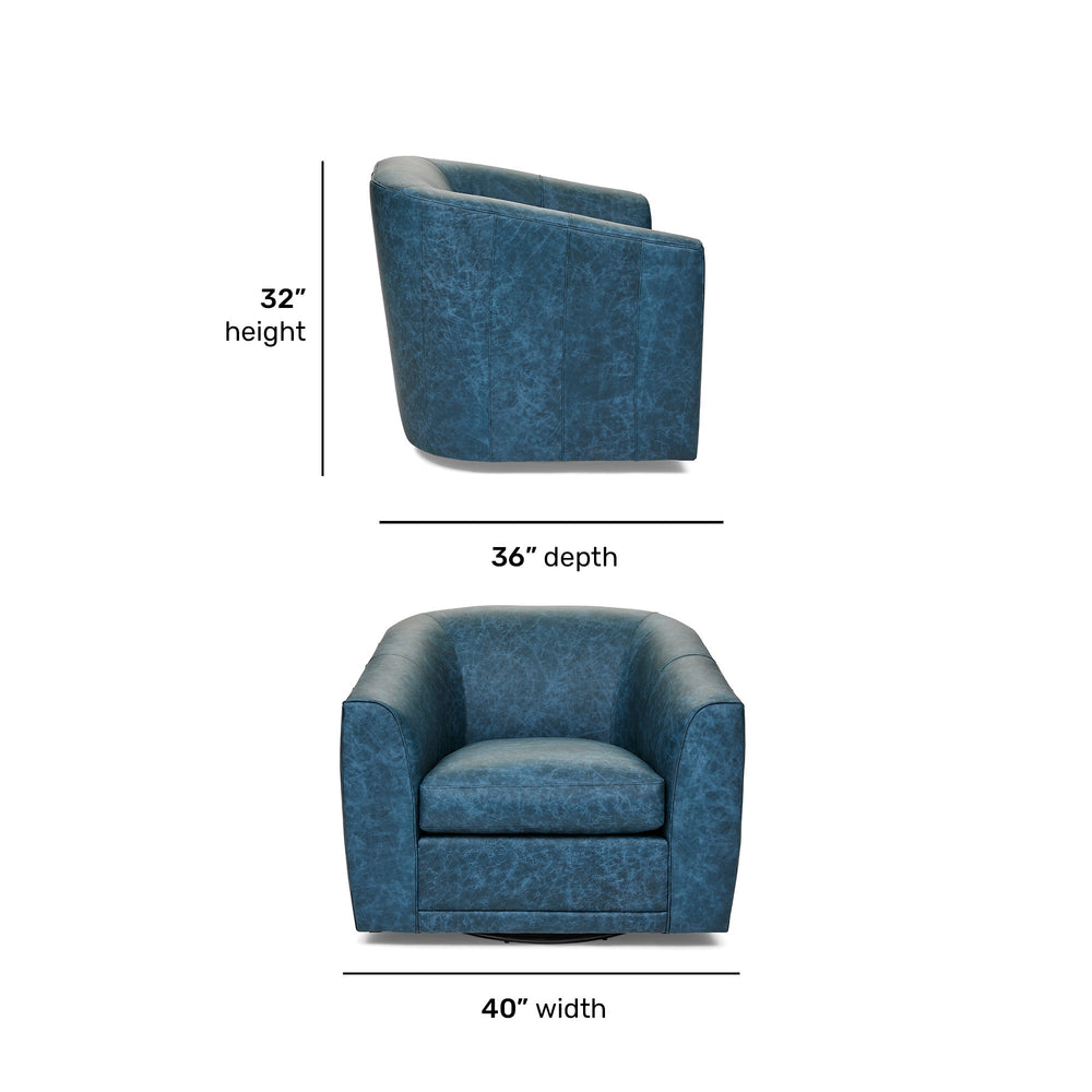 Jewel Fabric & Leather Swivel Chair