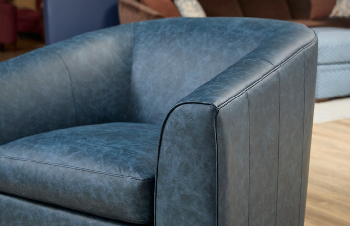 Jewel Fabric &amp; Leather Swivel Chair