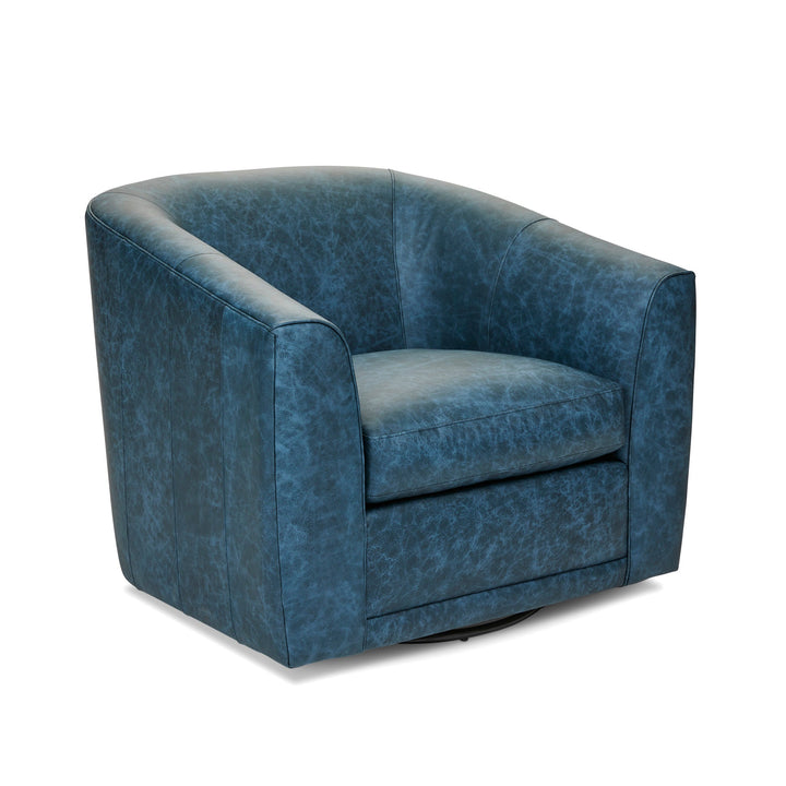 Jewel Fabric &amp; Leather Swivel Chair