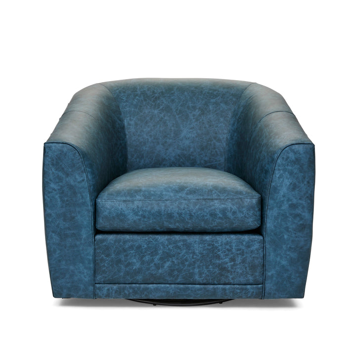 Jewel Fabric &amp; Leather Swivel Chair