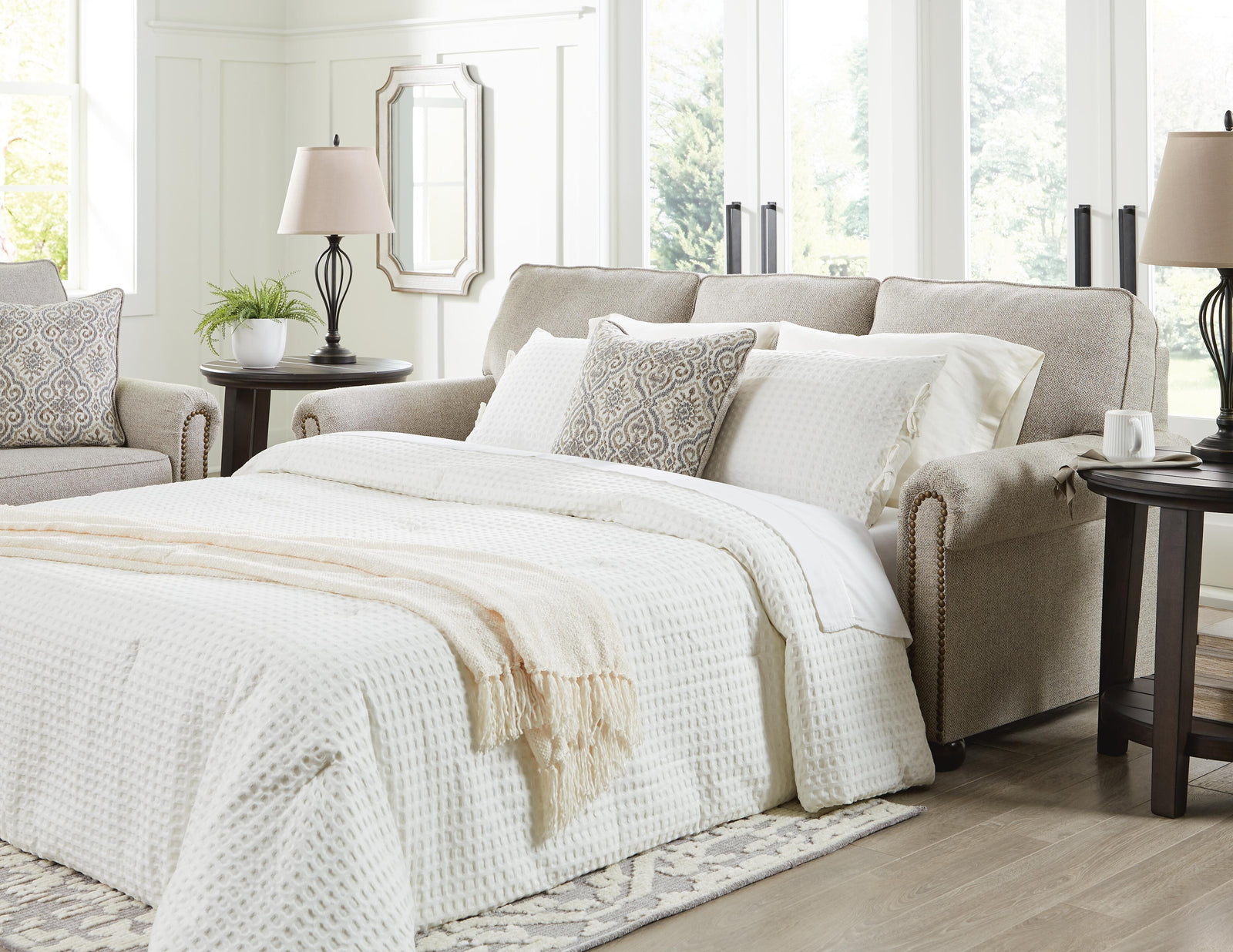 Gaelon Queen Sofa Sleeper - Light Brown (2)