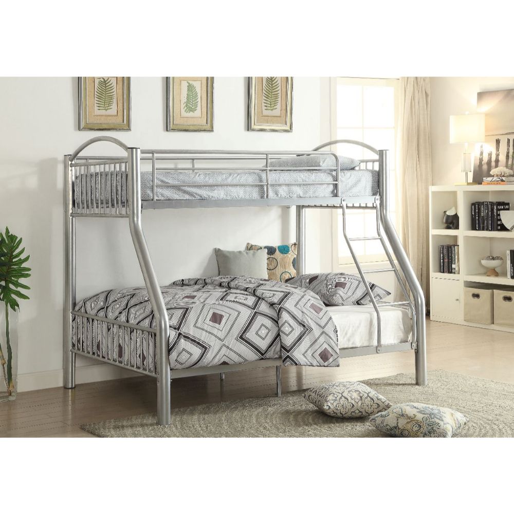 Cayelynn Twin/Full Bunk Bed in Silver