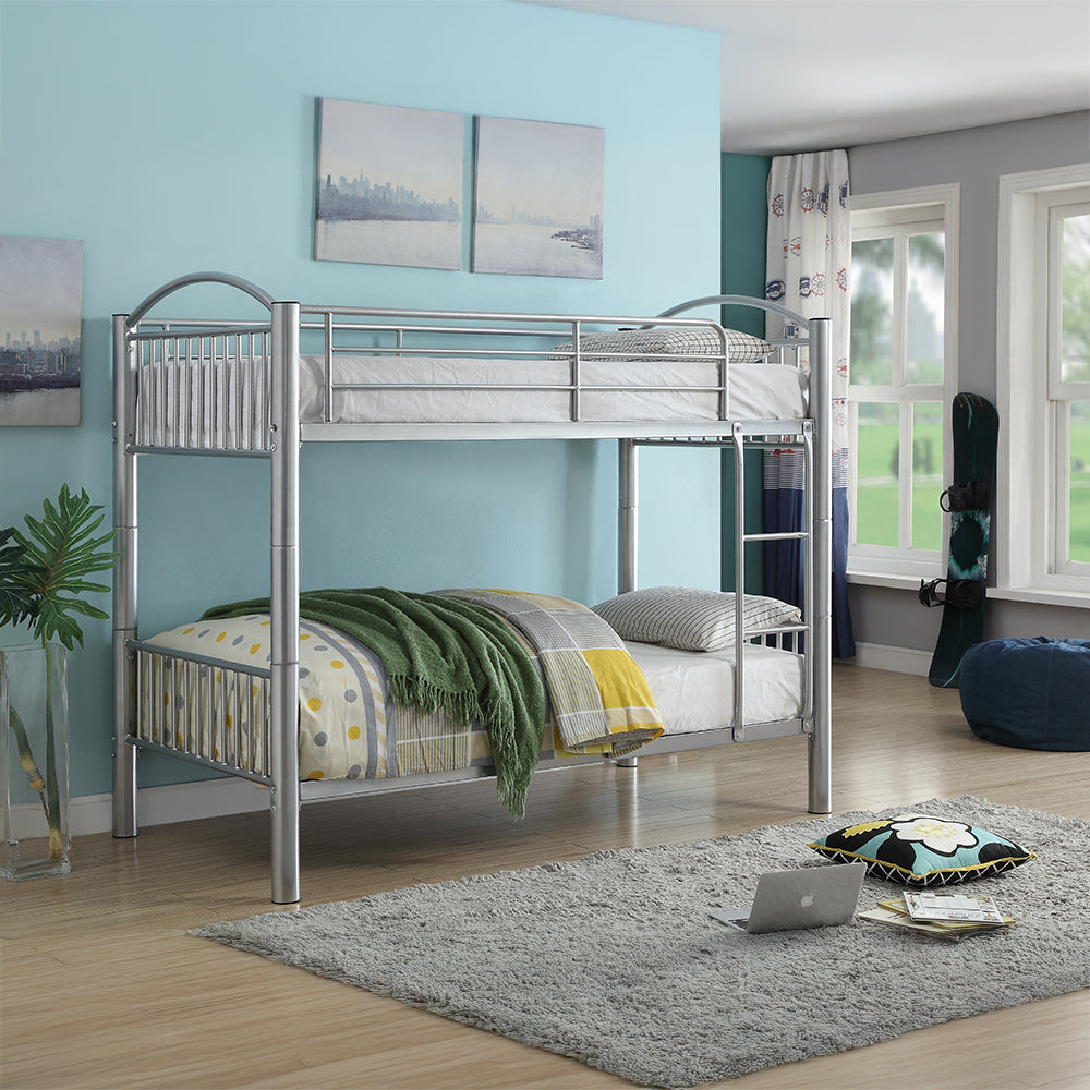 Cayelynn Twin/Twin Bunk Bed in Silver