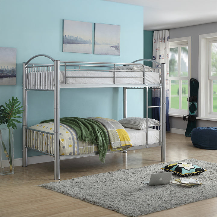 Cayelynn Twin/Twin Bunk Bed in Silver