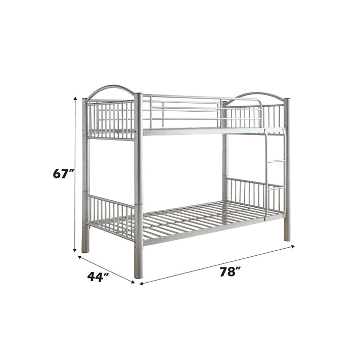 Cayelynn Twin/Twin Bunk Bed in Silver - dimensions